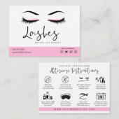 Carte De Visite Extension Eyelash Instructions de suivi Lash Logo (Devant / Derrière)