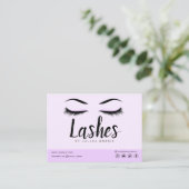 Carte De Visite Extension Eyelash Instructions de suivi Lash Logo (Debout devant)