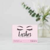 Carte De Visite Extension Eyelash Instructions de suivi Lash Logo (Debout devant)