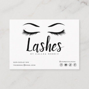 Carte De Visite Extension Eyelash Instructions de suivi Lash Logo