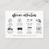 Carte De Visite Extension Eyelash Instructions de suivi Lash Logo (Dos)
