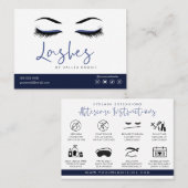 Carte De Visite Extension Eyelash Instructions de suivi Lash Logo (Devant / Derrière)