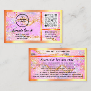 Carte De Visite Extension Eyelash Parties scintillant Holographe d