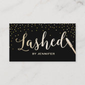 Carte De Visite Extension Gold Script Lashed Gold Confetti Eyelash (Devant)