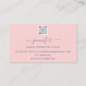 Carte De Visite Extension Lashes de code QR Script doré rose (Dos)