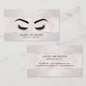 Carte De Visite Extension rose de maquillage d'or (Devant / Derrière)