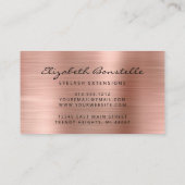 Carte De Visite Extension rose Gold brossé de script métallique La (Dos)