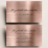 Carte De Visite Extension rose Gold brossé de script métallique La