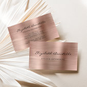 Carte De Visite Extension rose Gold brossé de script métallique La