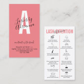 Carte De Visite Extension rouge rose Lash après-soins (Devant / Derrière)