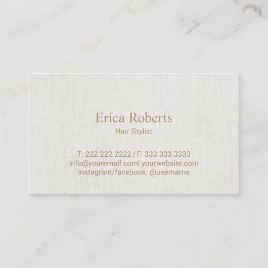 Carte De Visite Extensions cheveux et Eyelash Monogramme Or Élégan (Dos)