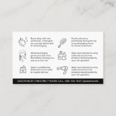 Carte De Visite Extensions de cheveux blancs noirs modernes après  (Dos)