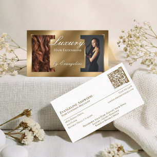 Carte De Visite Extensions de Cheveux Professionnelles Luxe Or