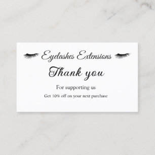 Carte De Visite extensions de cils ajoutent nom adresse de médias