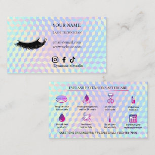 Carte De Visite Extensions de cils holographiques Soins après-cils