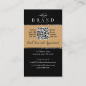 Carte De Visite Extensions de Cils Luxe Glam Black Gold Agate (Dos)