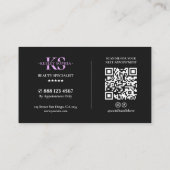 Carte De Visite Extensions de cils violet noir Aesthetic Lash Tech (Dos)