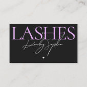 Carte De Visite Extensions de cils violet noir Aesthetic Lash Tech (Devant)