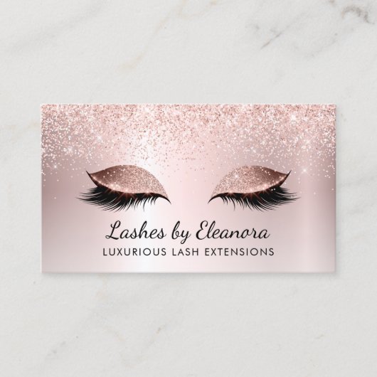Carte De Visite Extensions de Parties scintillant rose Gold Blush (Devant)