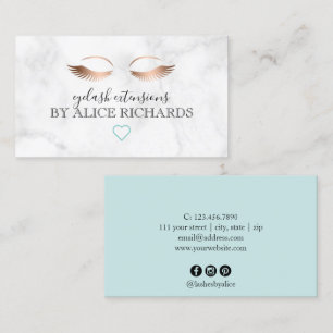 Carte De Visite Extensions d'oeillets d'or en rose de marbre minim