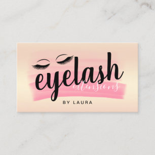 Carte De Visite Extensions élégantes pour les cils rose