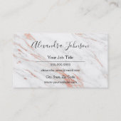 Carte De Visite Extensions en marbre rose et Rose (Dos)