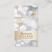 Carte De Visite Extensions Eyelash Argent & Or Moderne (Devant)