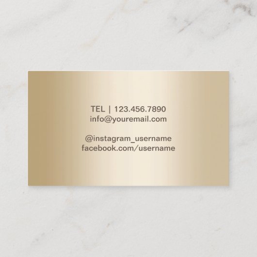 Carte De Visite Extensions Eyelash Argent & Or Moderne (Dos)