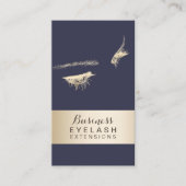 Carte De Visite Extensions Eyelash Classy Blue & Gold Modern (Devant)
