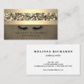 Carte De Visite Extensions Eyelash de l'artiste maquillage or et s (Devant / Derrière)