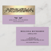 Carte De Visite Extensions Eyelash de l'artiste maquillage or et s (Devant / Derrière)