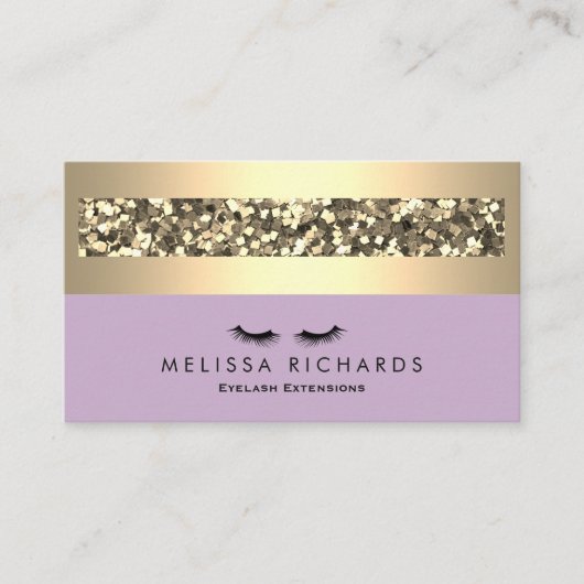 Carte De Visite Extensions Eyelash de l'artiste maquillage or et s (Devant)