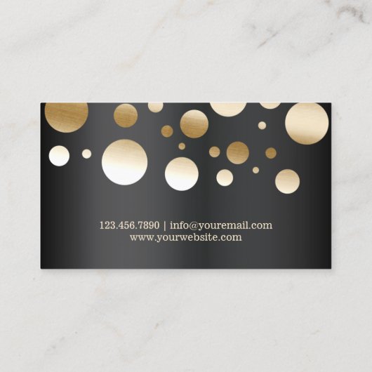 Carte De Visite Extensions Eyelash Dots Confetti Or Moderne (Dos)