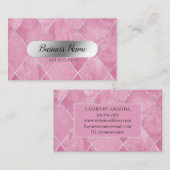 Carte De Visite Extensions Eyelash en argent rose (Devant / Derrière)