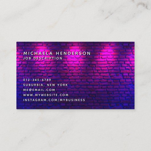 Carte De Visite Extensions Eyelash/Lash Moderne en néon rose et br (Dos)