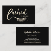 Carte De Visite Extensions Eyelash Lashed Artiste de maquillage Bl (Devant / Derrière)
