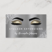 Carte De Visite Extensions Eyelash Parties scintillant or argent (Devant)