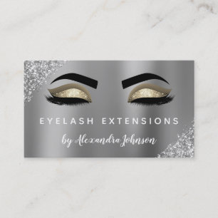 Carte De Visite Extensions Eyelash Parties scintillant or argent