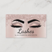 Carte De Visite Extensions Eyelash Parties scintillant Rose Or (Devant)