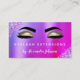 Carte De Visite Extensions Eyelash Parties scintillant violet rose
