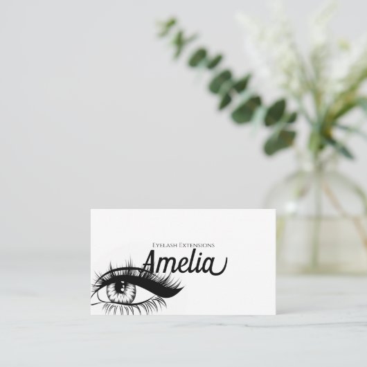 Carte De Visite Extensions Eyelash professionnelles et microblème (Debout devant)