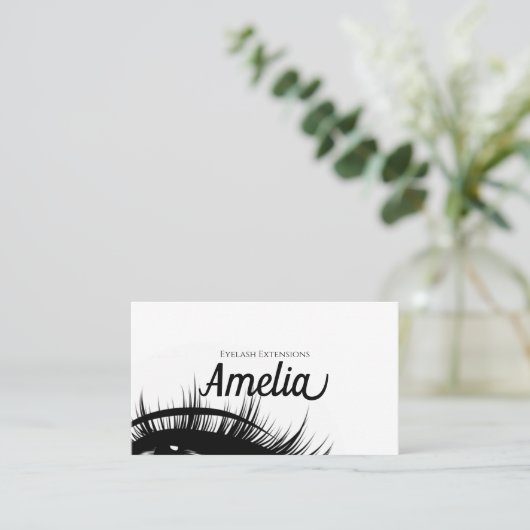 Carte De Visite Extensions Eyelash professionnelles et microblème (Debout devant)