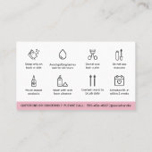 Carte De Visite Extensions Eyelash rose moderne soins postérieurs (Dos)