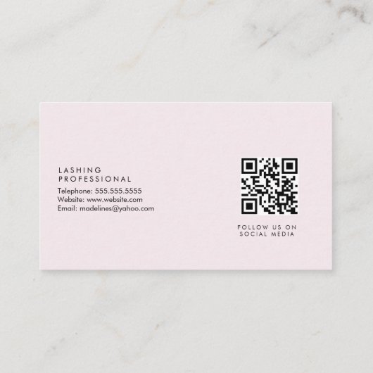 Carte De Visite Extensions Eyelash Salon Faux Foil Stars Rose (Dos)