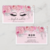 Carte De Visite Extensions florales jolies et roses (Devant / Derrière)