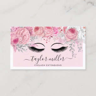 Carte De Visite Extensions florales jolies et roses
