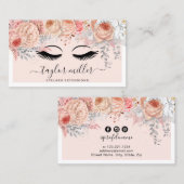 Carte De Visite Extensions florales roses et jolies (Devant / Derrière)