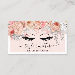 Carte De Visite Extensions florales roses et jolies