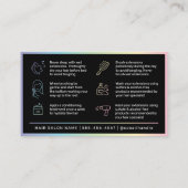 Carte De Visite Extensions holographiques modernes après soins (Dos)