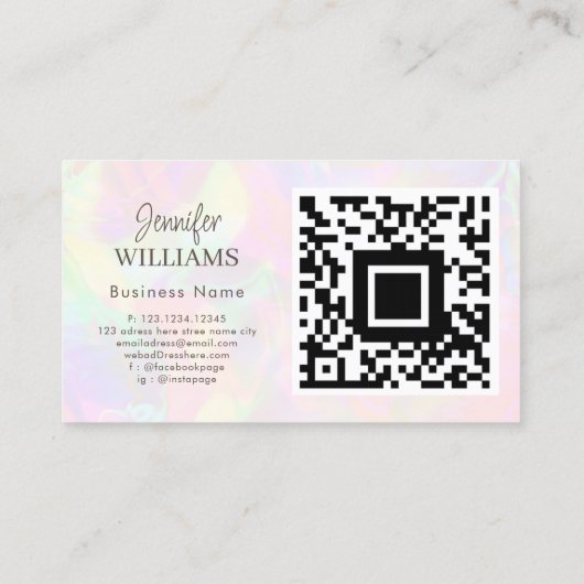 Carte De Visite Extensions modernes tendance Eyelash QR Code Luxe (Dos)